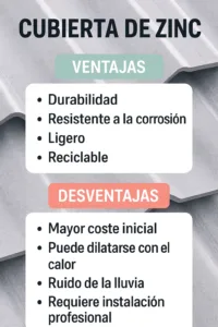 ventajas desventajas-cubiertas de zinc
